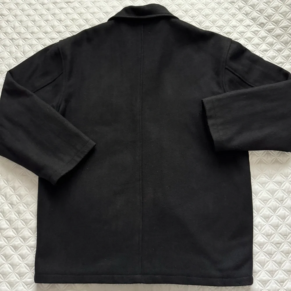 Carbon Men's Black Wool Blend Button Down Car Coat Size XL - Picture 13 of 14